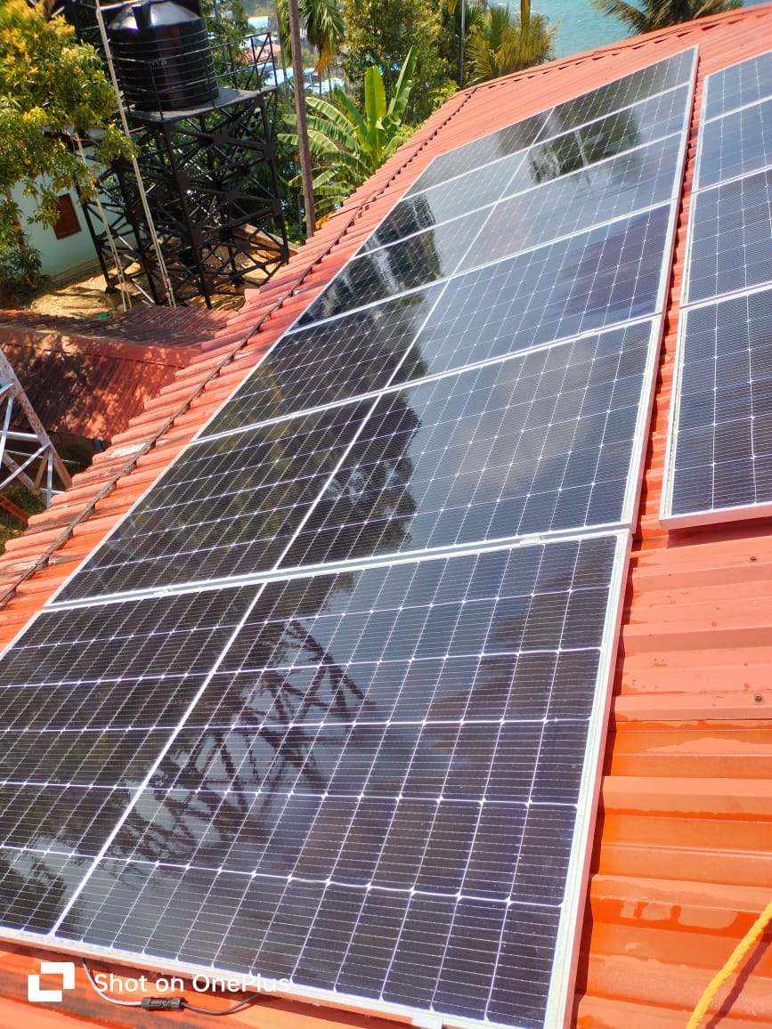 PHQ 5 kW commercial solar installation with inverter in Andaman